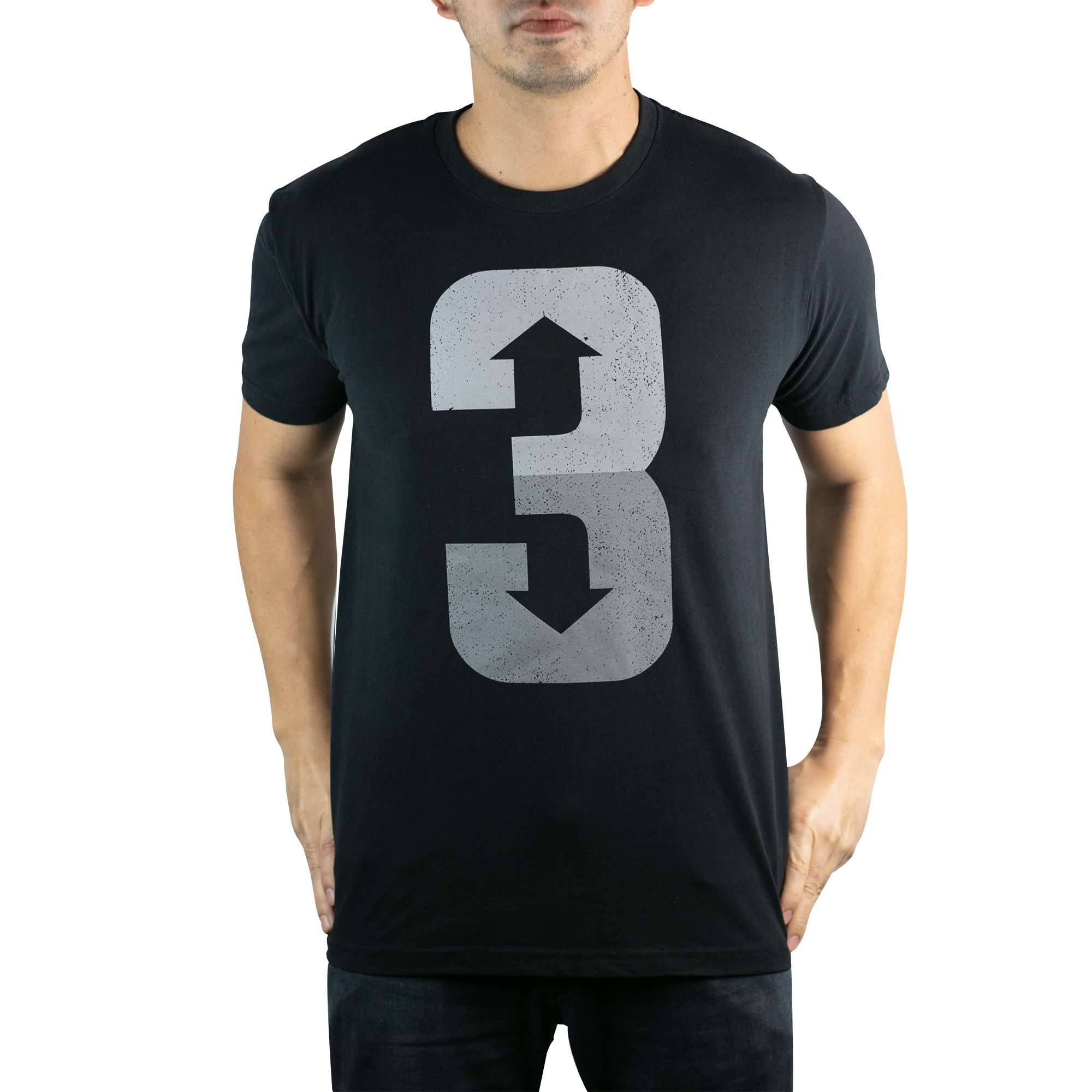 3 Up 3 Down (Black) - Men's Tee - Image 3