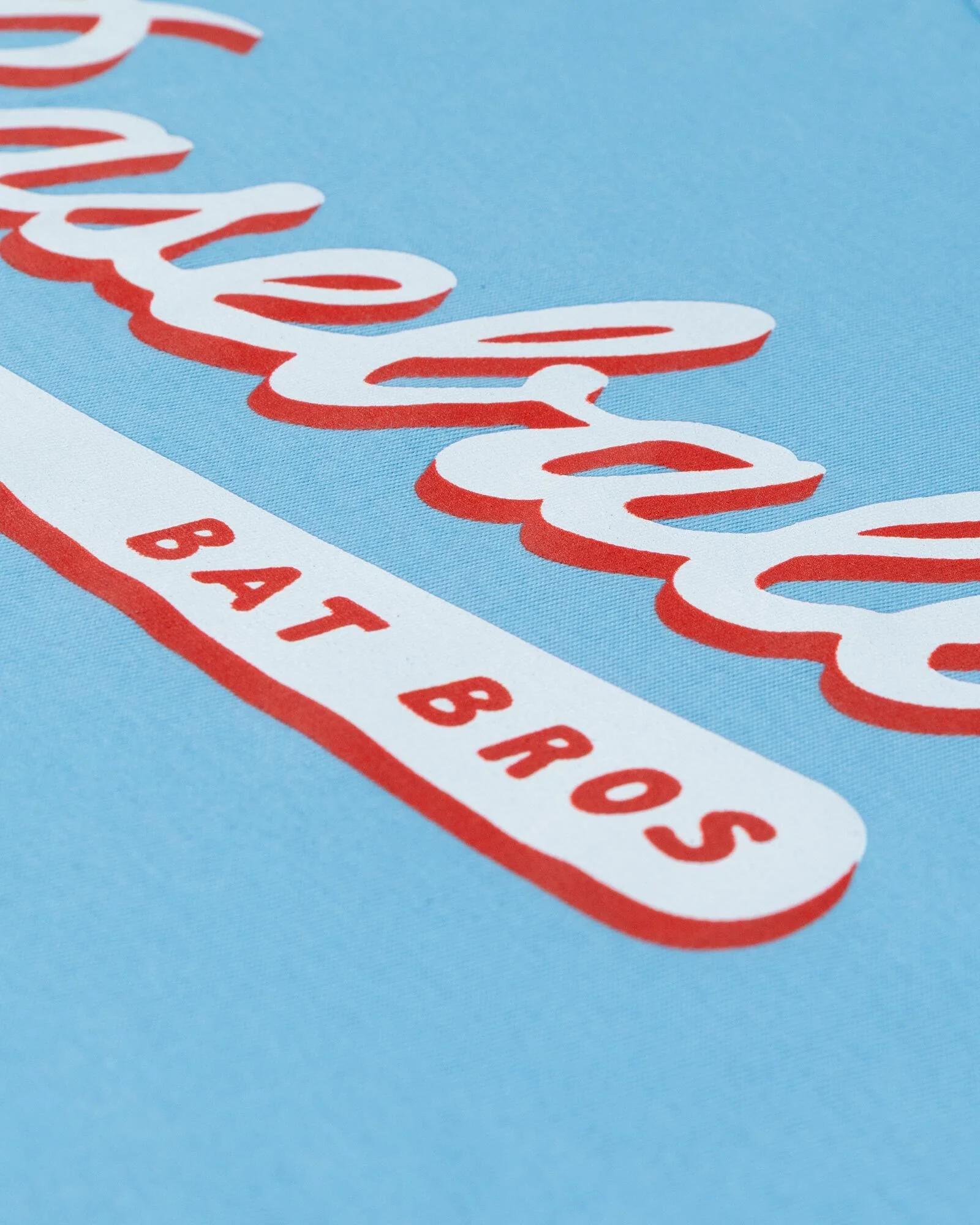 Bat Bros Script T-Shirt - Blue and Red - Image 2