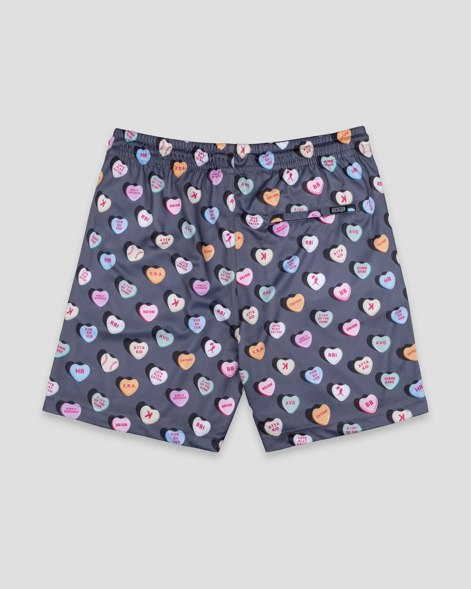Candy Heart Diamond Air Mesh Shorts - Charcoal - Image 2