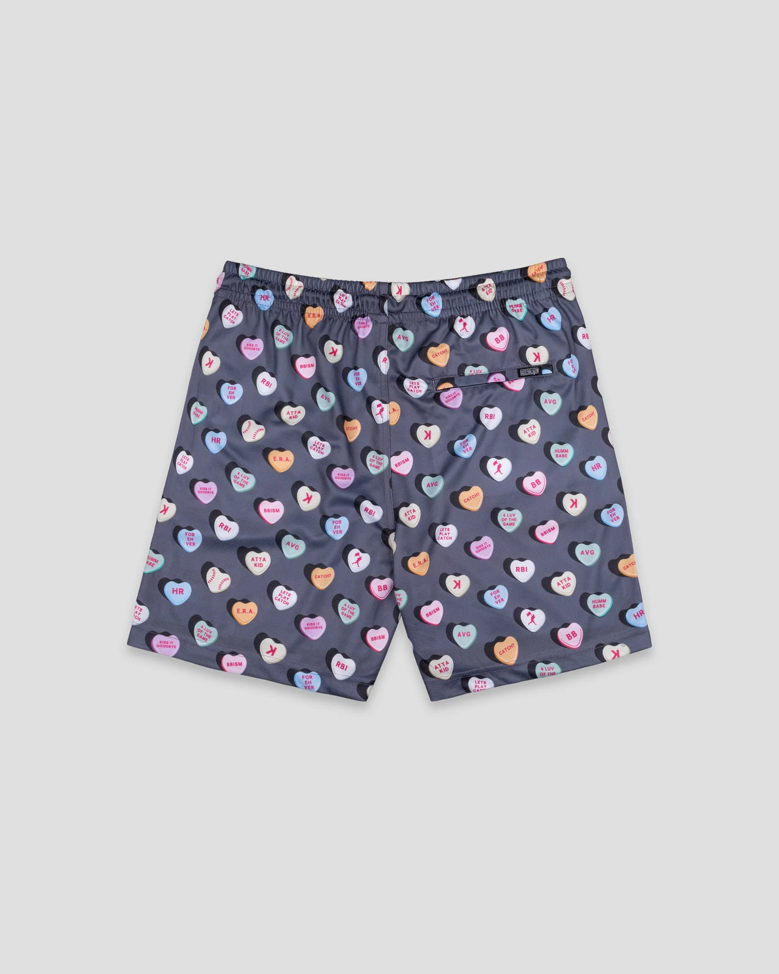 Candy Heart Diamond Air Mesh Shorts (Charcoal) - Youth - Image 2