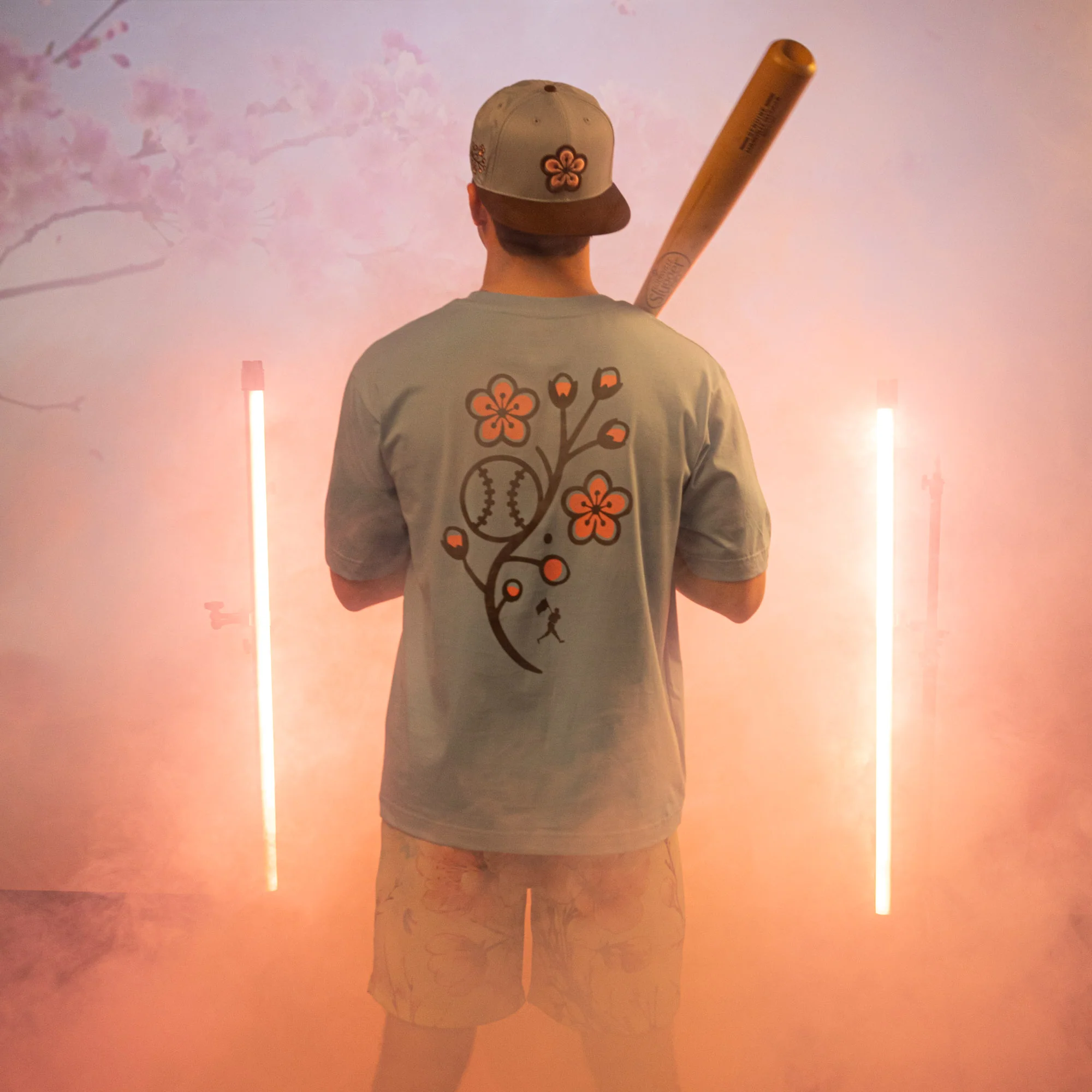Cherry Blossom Baseball - Pima Cotton T-Shirt - Image 6
