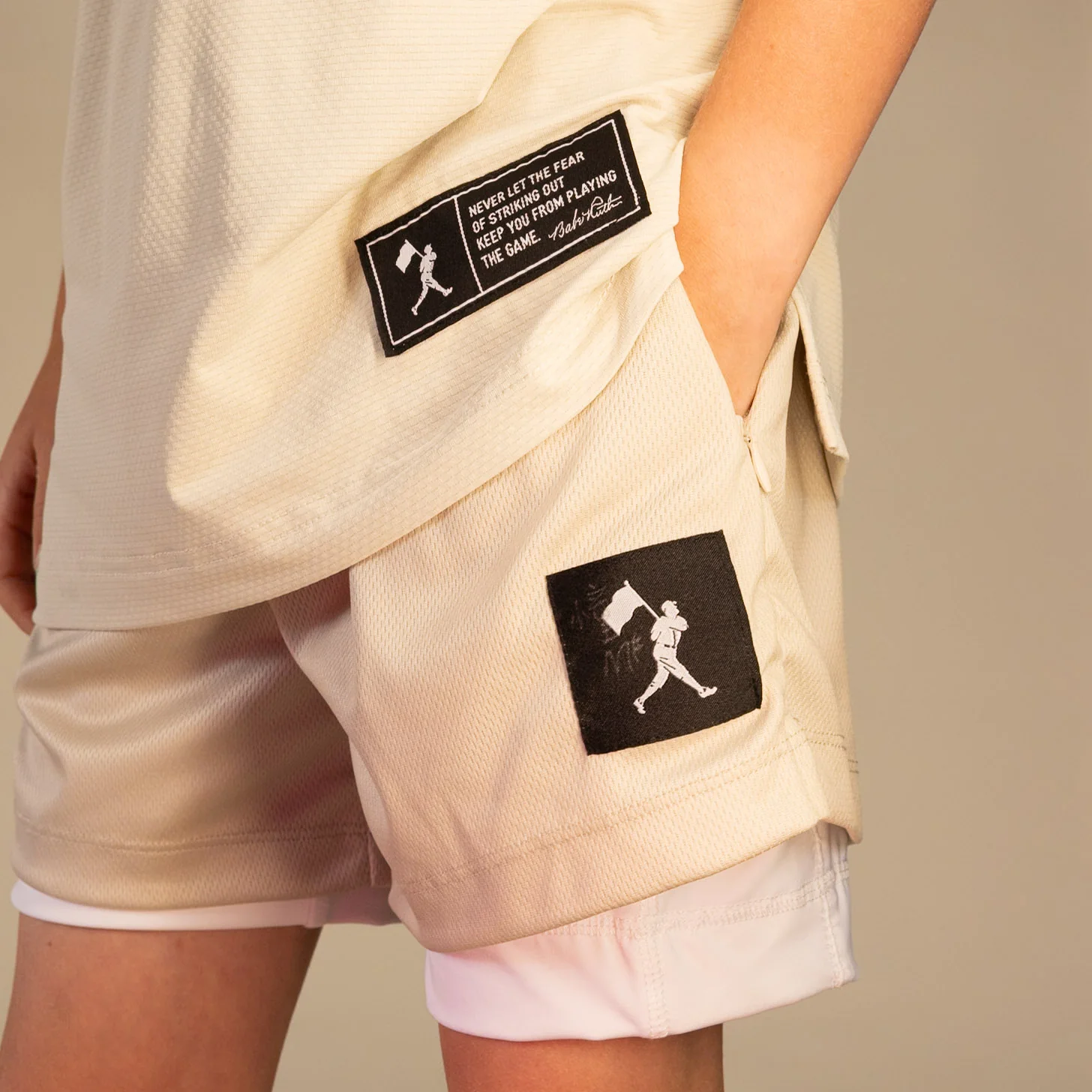 Diamond Air Liner Mesh Training Shorts (Cream) - Youth - Image 4