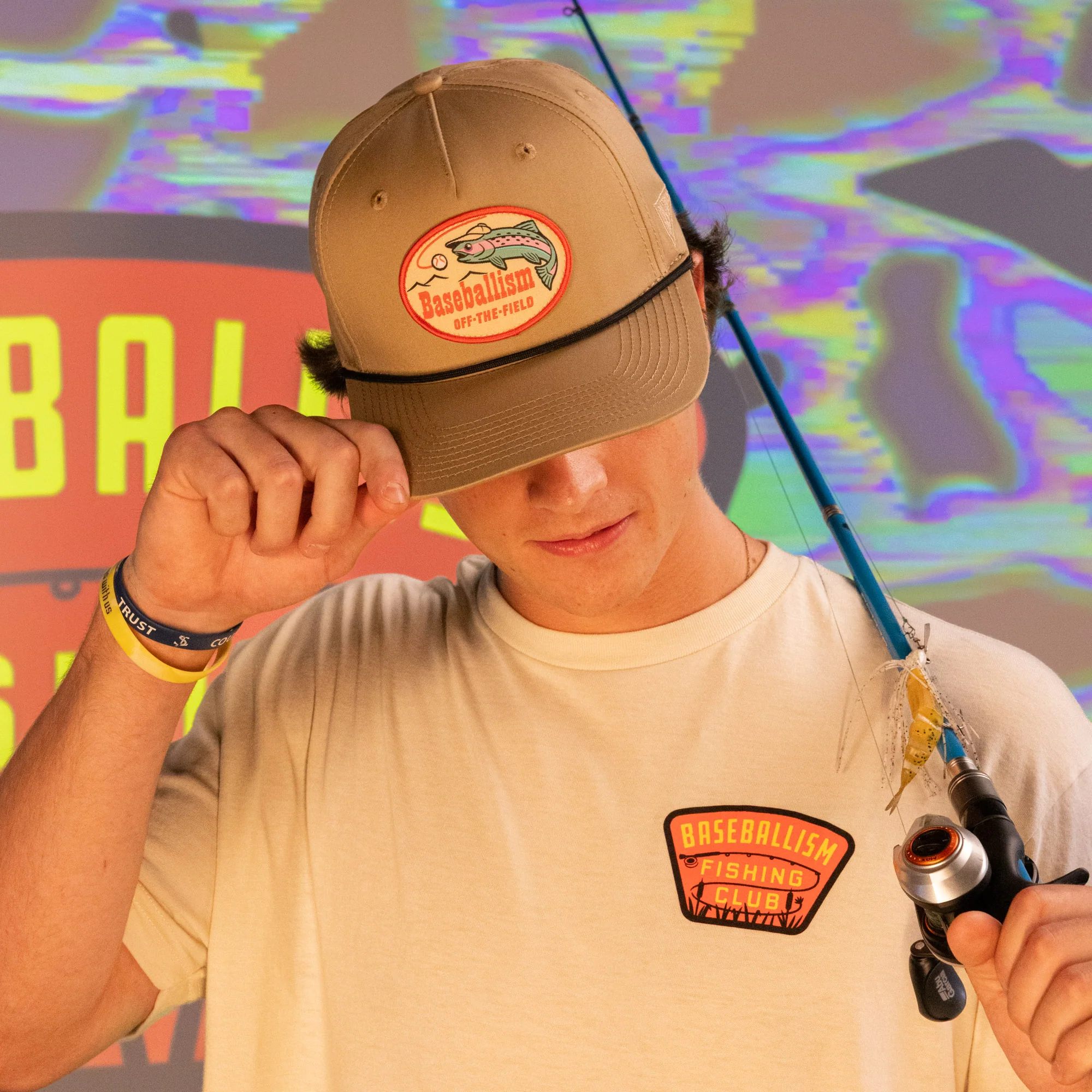 Fishing Club Patch Rope Cap - Brown - Image 5