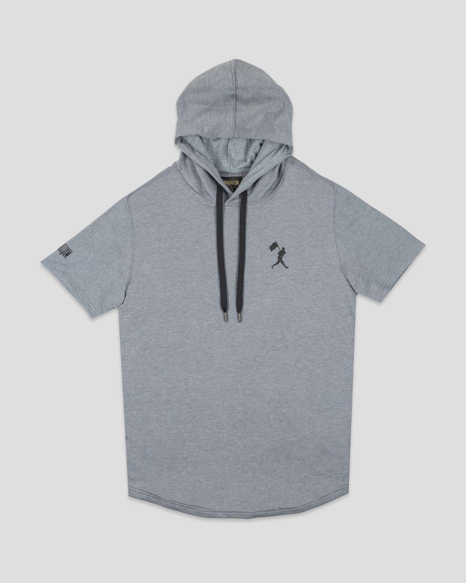 Flag Man Short Sleeve Hoodie - Grey