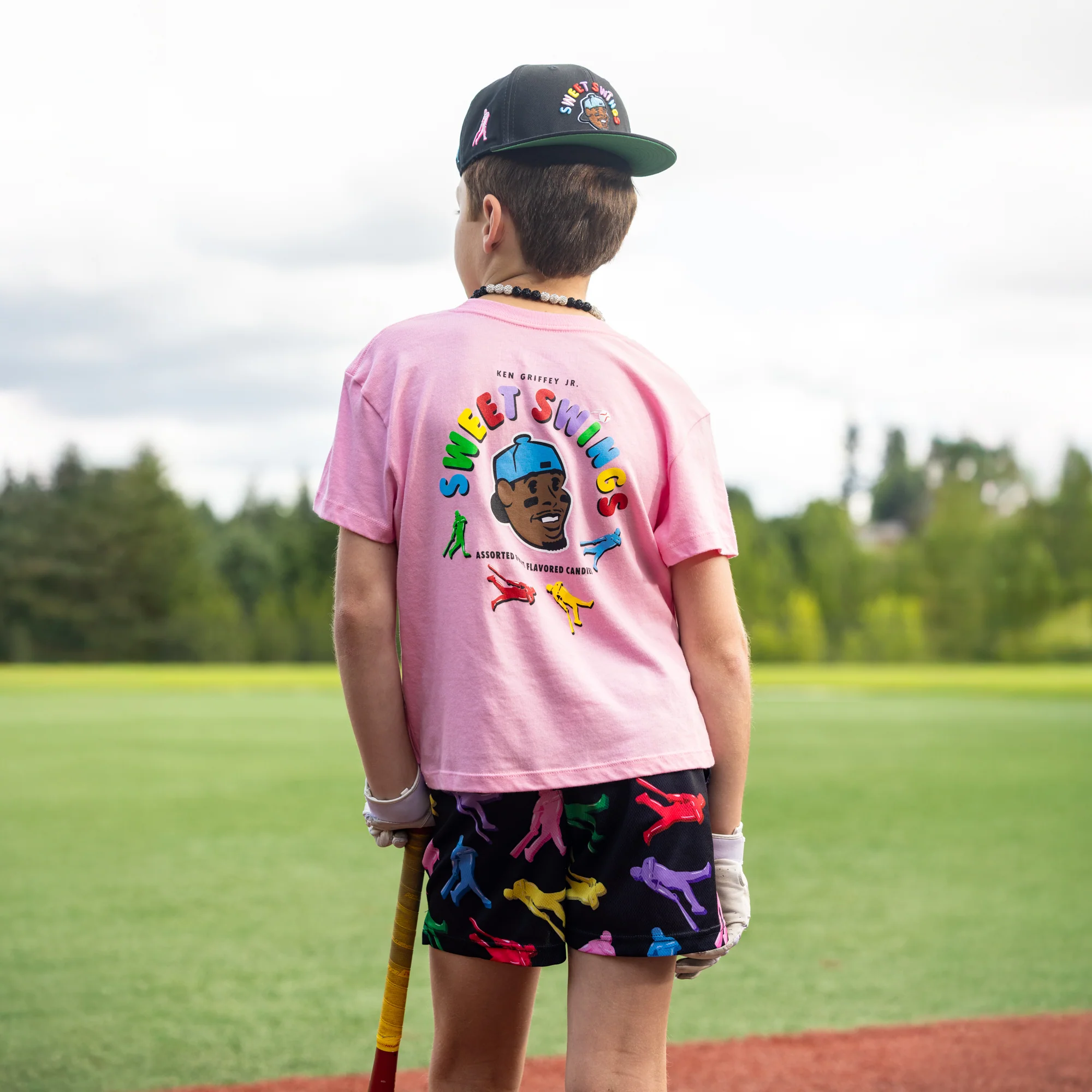 Griffey Jr. Sweet Swings Gummy Candy Youth T-Shirt - Pink - Image 4