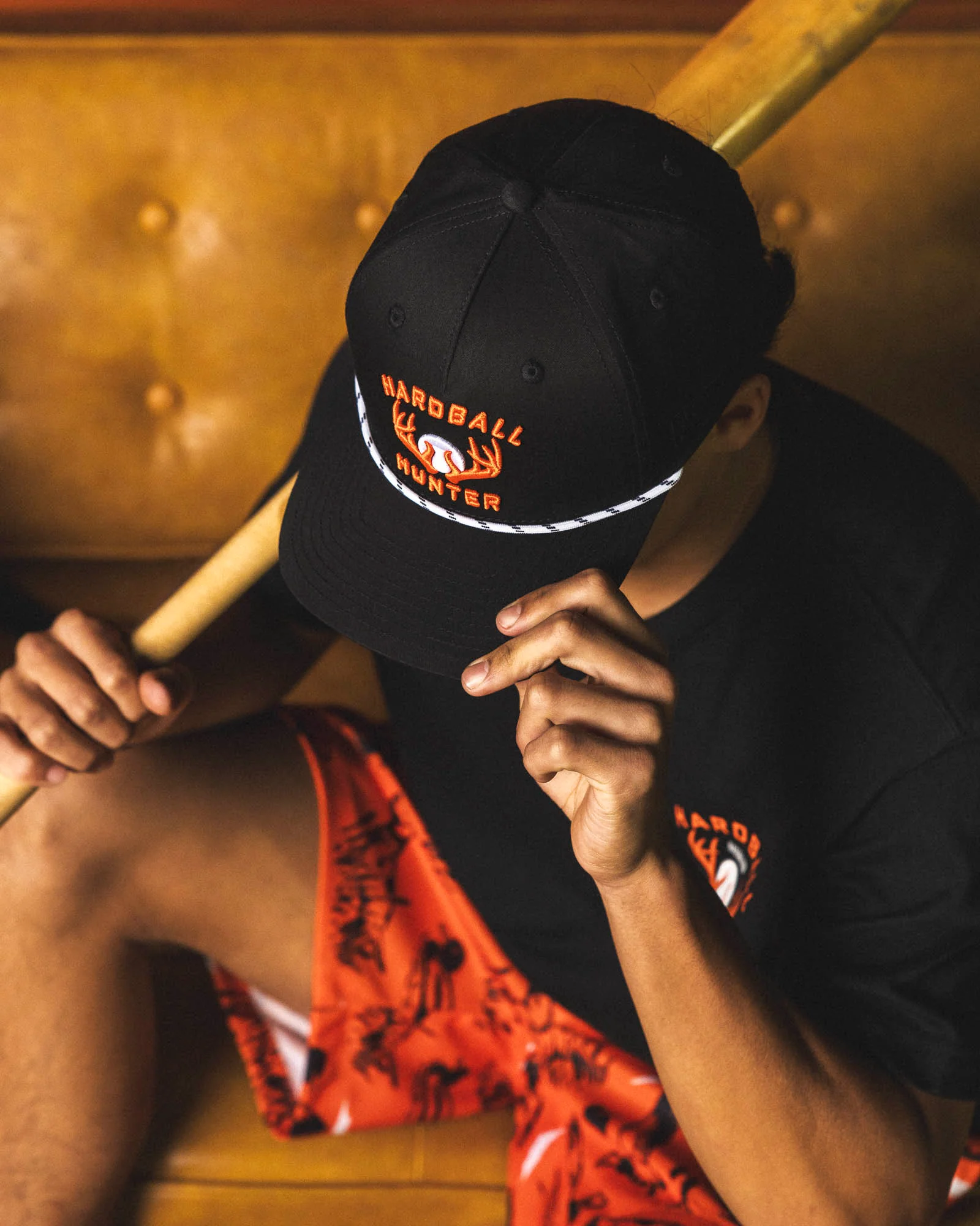 Hardball Hunter Five Panel Rope Cap - Black - Image 6