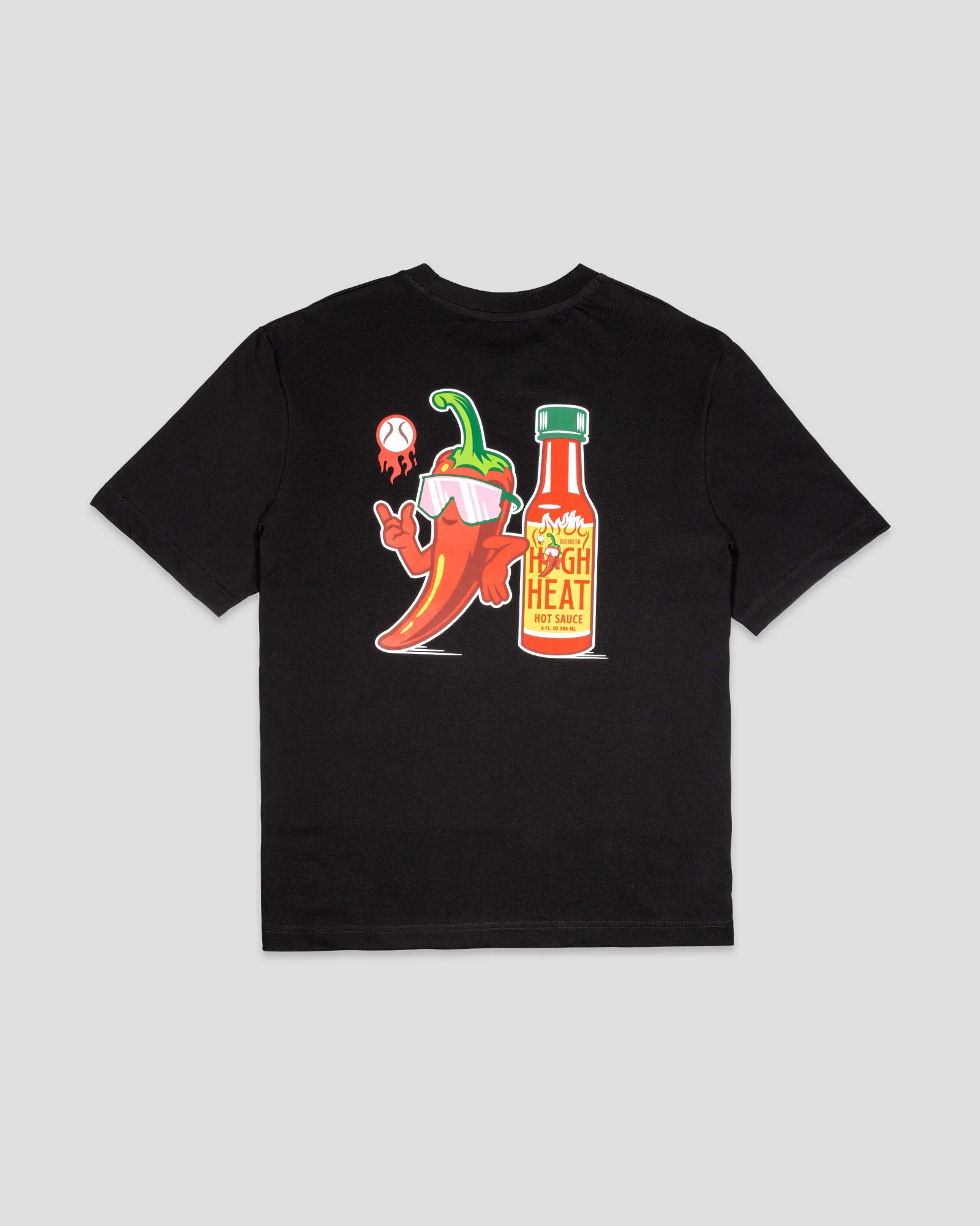 High Heat Hot Sauce Glow in the Dark Pima Cotton T-Shirt - Black - Image 3