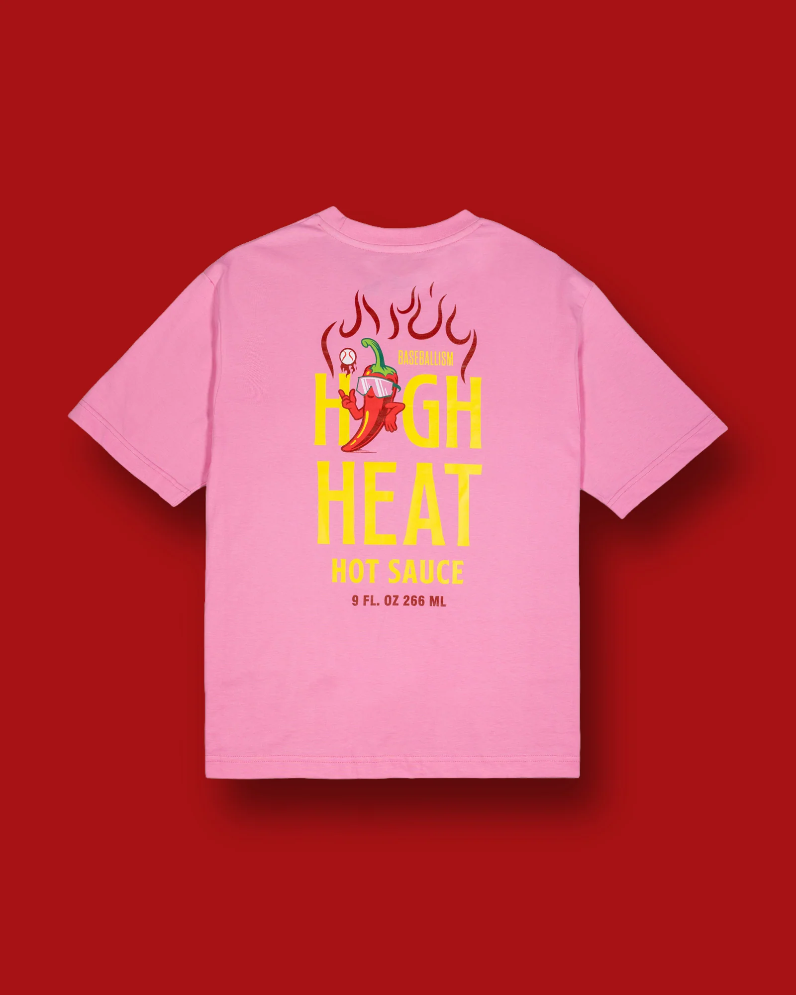High Heat Hot Sauce Glow in the Dark Pima Cotton T-Shirt - Pink - Image 4