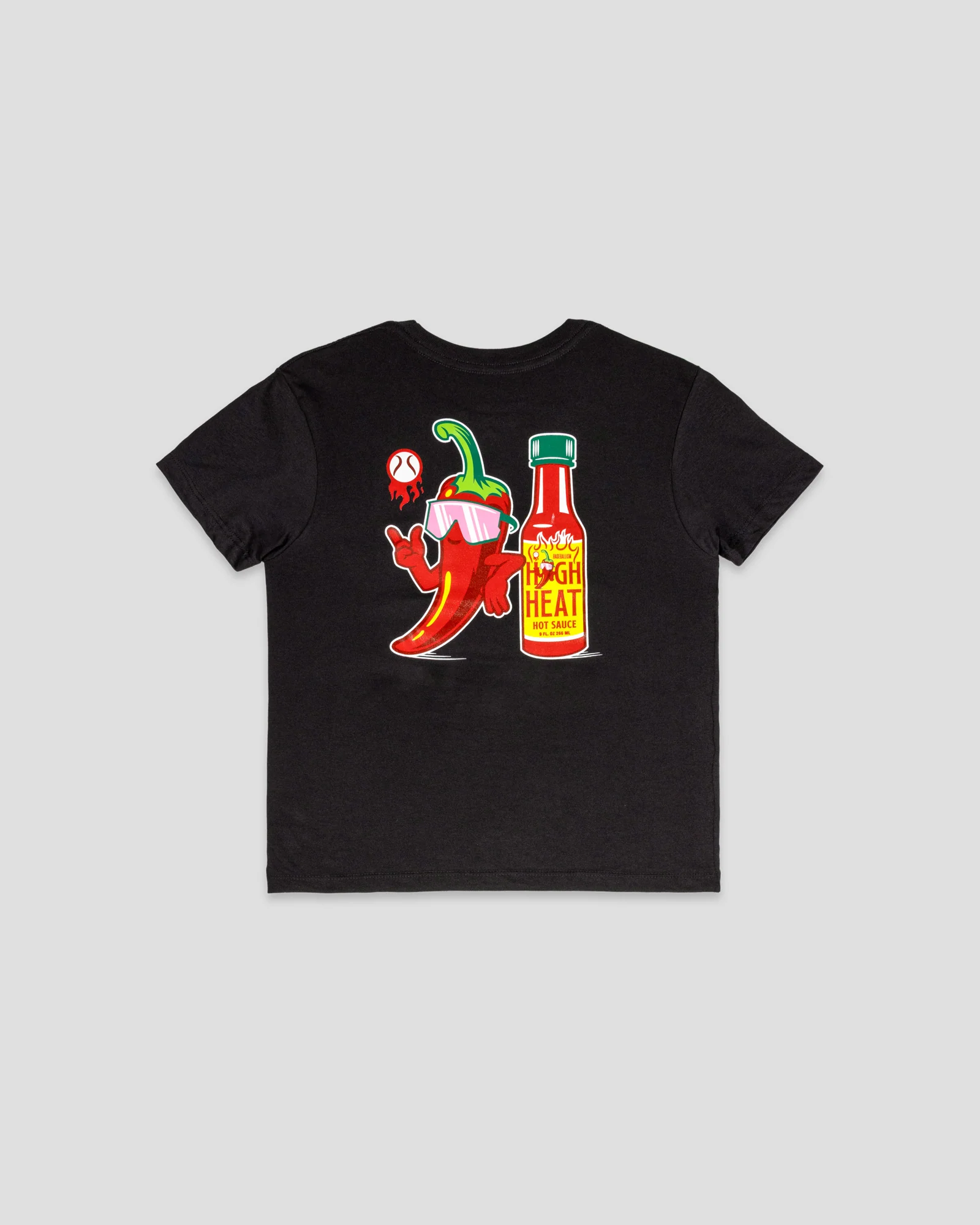 High Heat Hot Sauce Glow in the Dark T-Shirt (Black) - Youth - Image 3