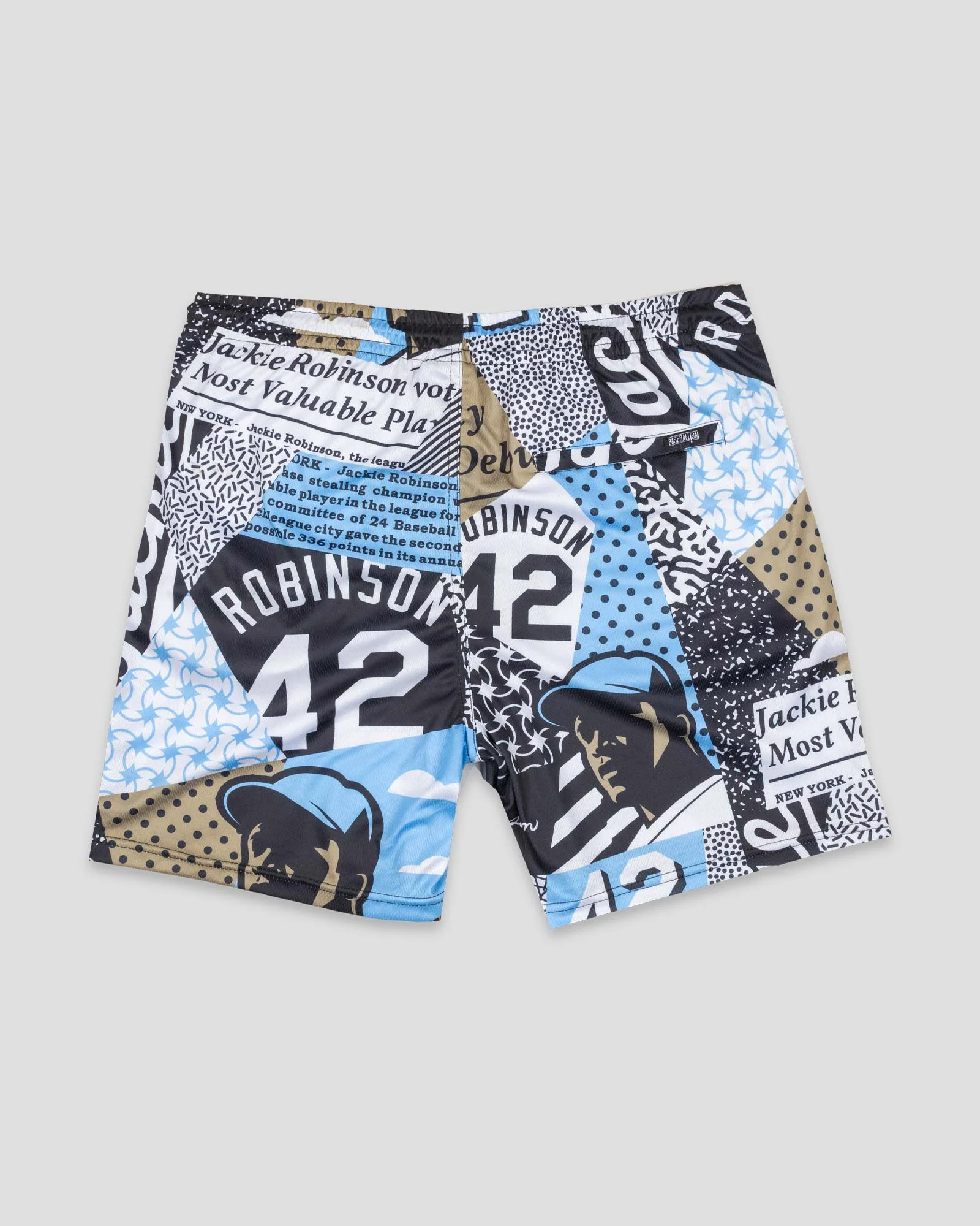 Jackie Robinson Front Page Diamond Air Mesh Shorts - Image 2