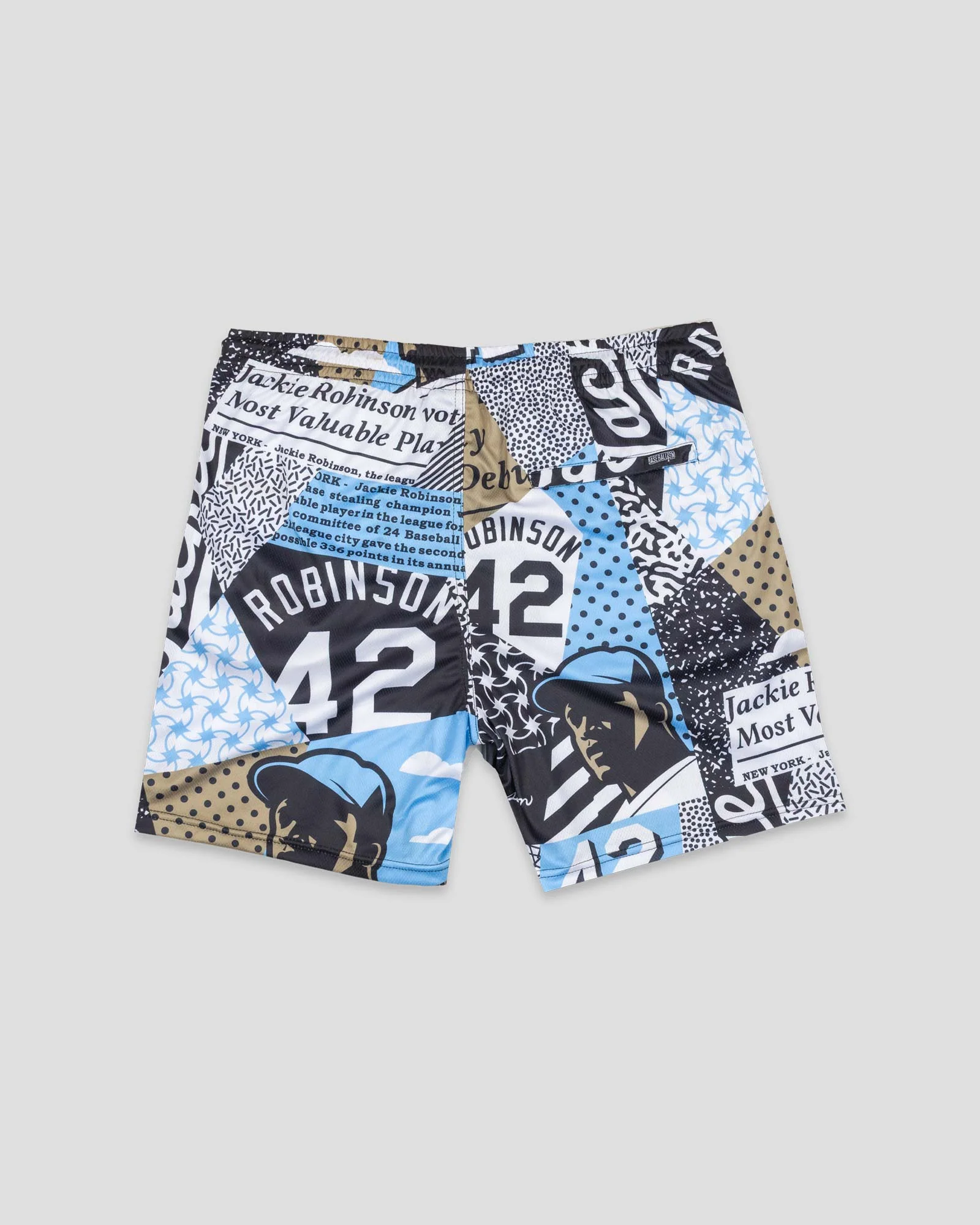 Jackie Robinson Front Page Diamond Air Mesh Shorts - Youth - Image 2
