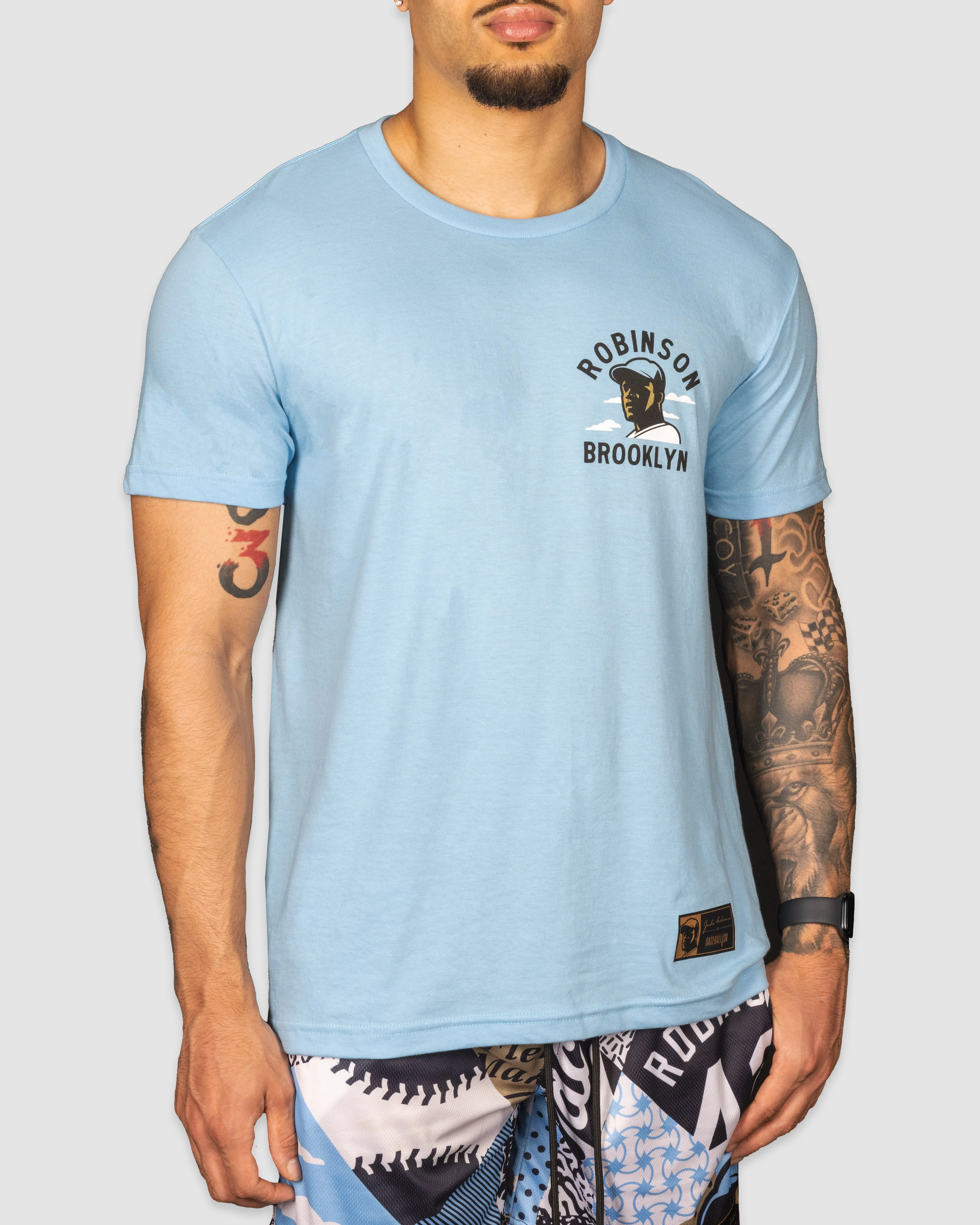 Jackie Robinson Front Page T-Shirt - Light Blue - Image 4