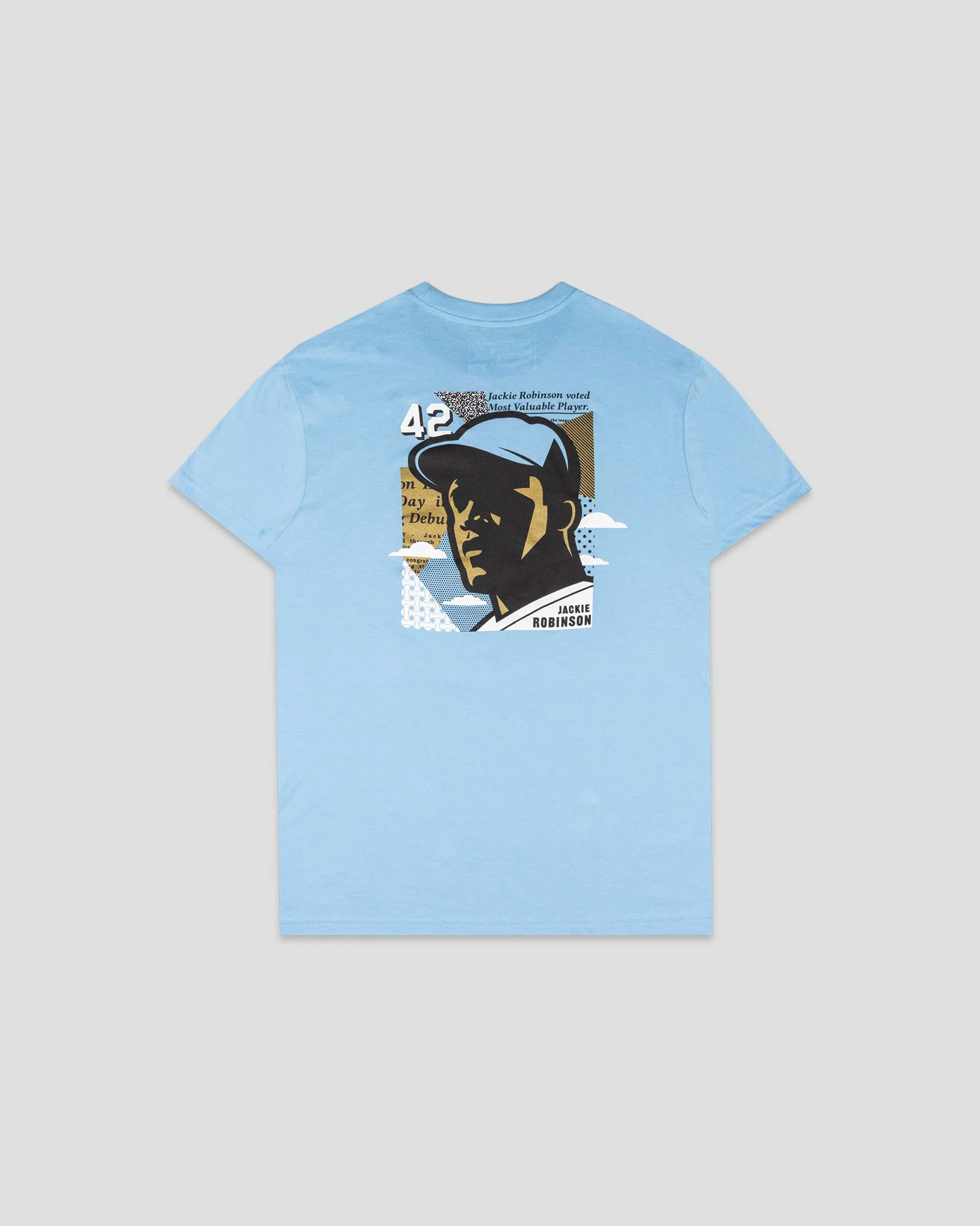 Jackie Robinson Front Page T-Shirt (Light Blue) - Youth - Image 2