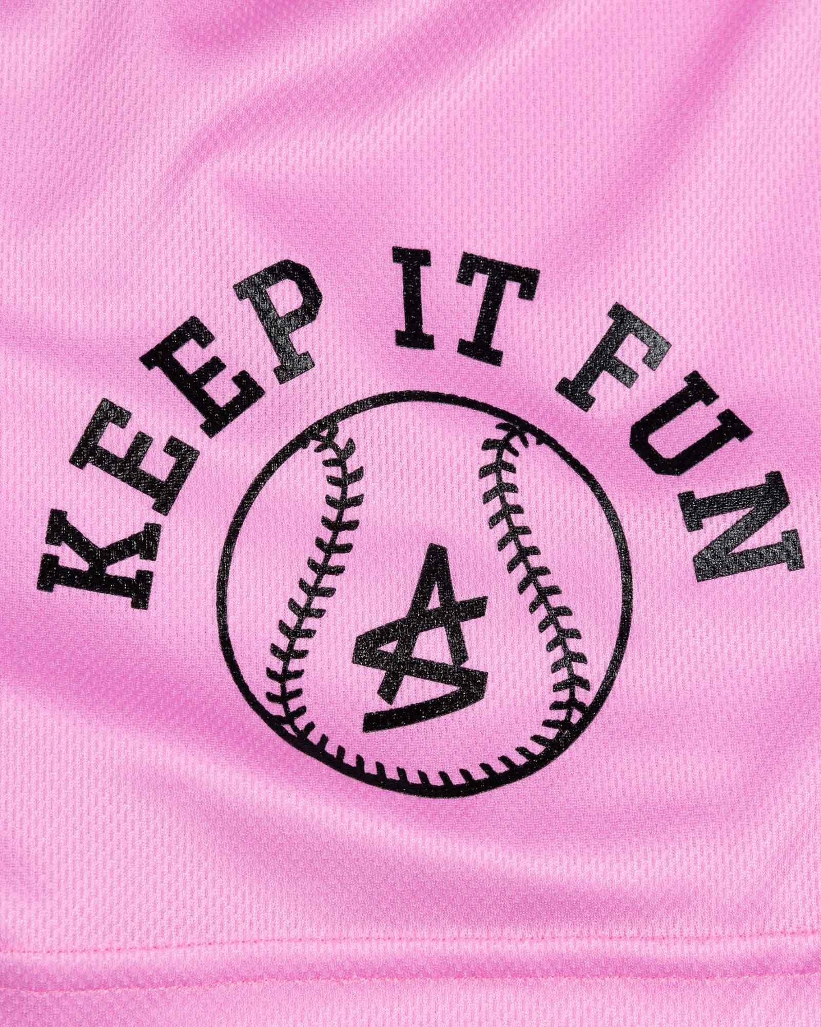 Keep It Fun Diamond Air Youth Mesh Shorts (Pink) - Baseballism x Austin Schultz - Image 4
