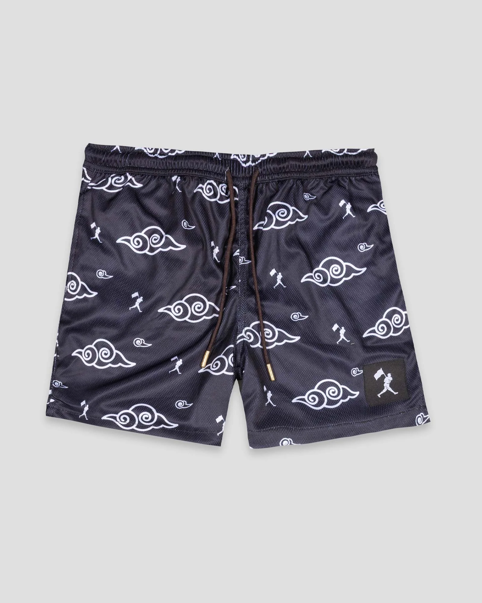 Kumo (Cloud) Anime Diamond Air Mesh Shorts Black