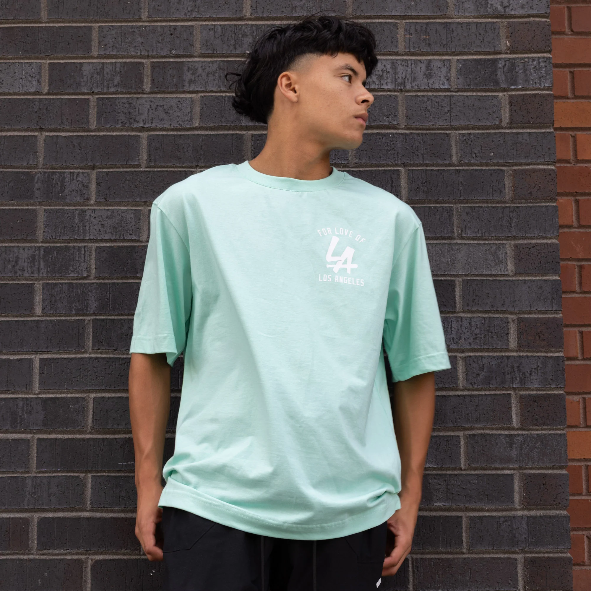 LA Bat Pima Cotton T-Shirt (Mint) - Image 4