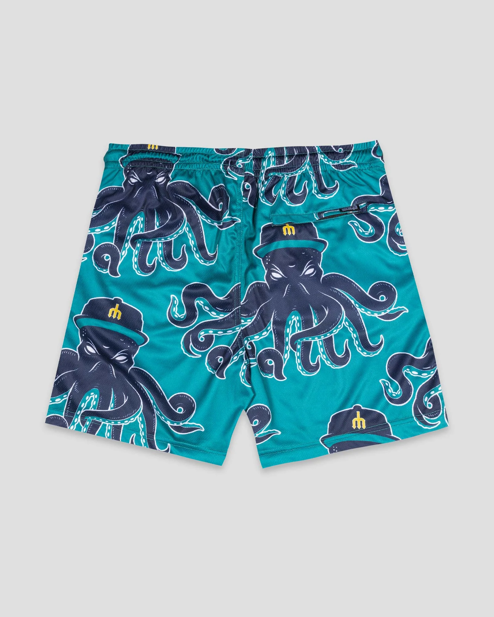 Mariners Monster Diamond Air Mesh Shorts (Teal) - Seattle Mariners - Image 2
