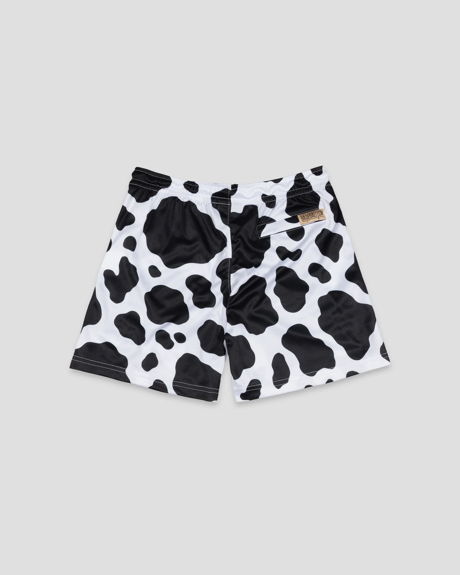 Moo Milk Cow Print Diamond Air Mesh Shorts (Black) - Youth - Image 2