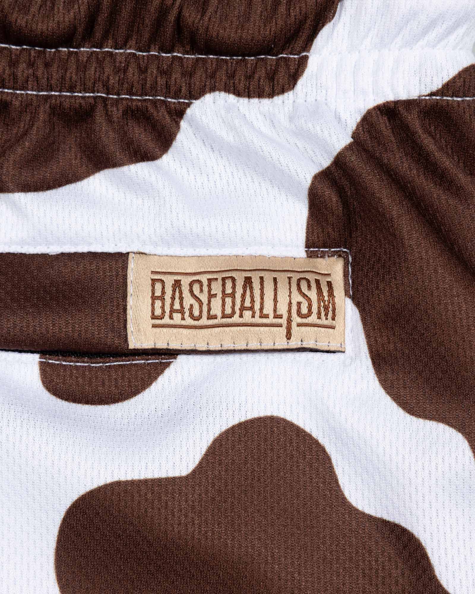 Moo Milk Cow Print Diamond Air Mesh Shorts (Brown) - Youth - Image 5