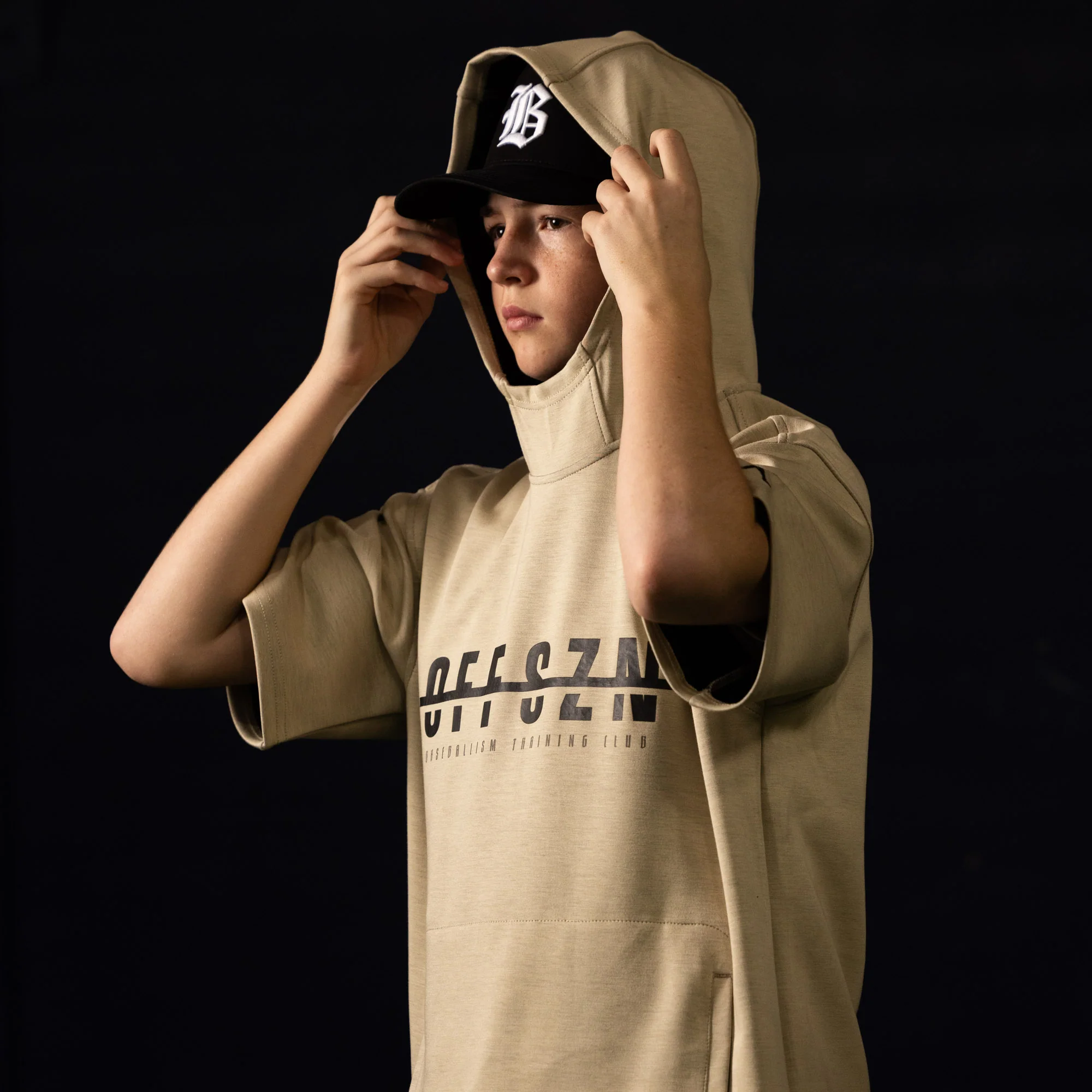 No Off SZN AeroFleece Short Sleeve Hoodie (Ecru) - Youth - Image 3