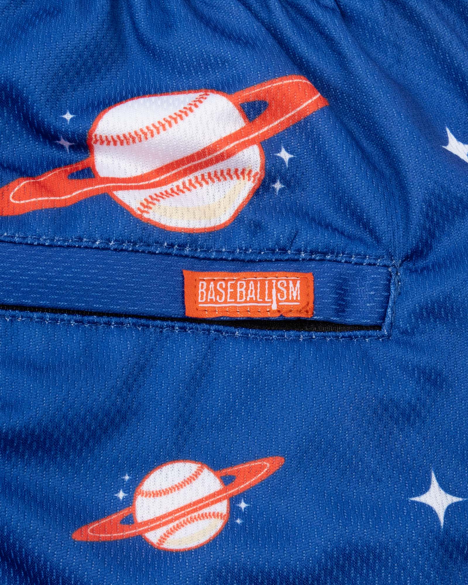 Space Ball Diamond Air Youth Mesh Shorts - Blue and Orange - Image 4