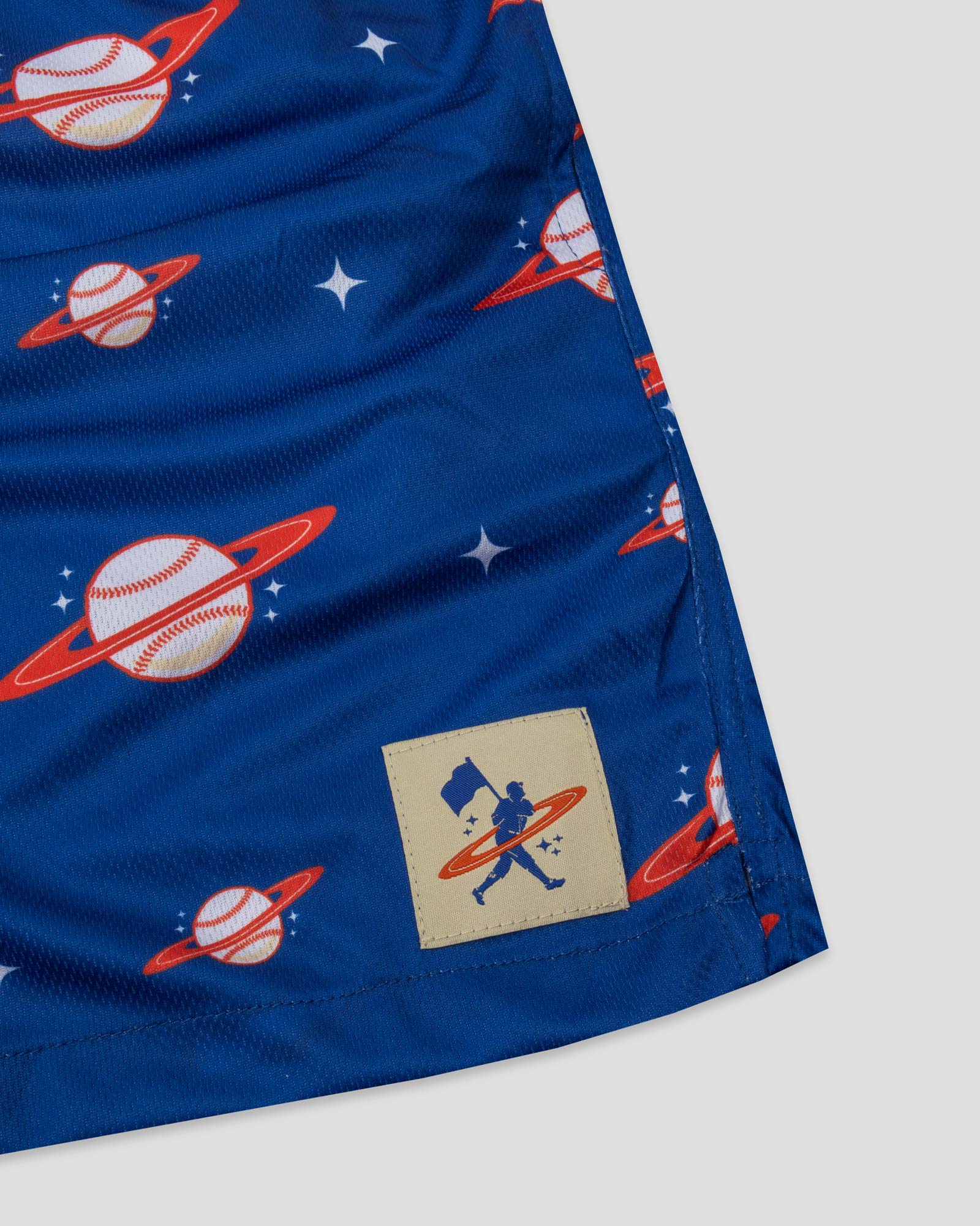 Space Ball Diamond Air Youth Mesh Shorts - Blue and Orange - Image 6