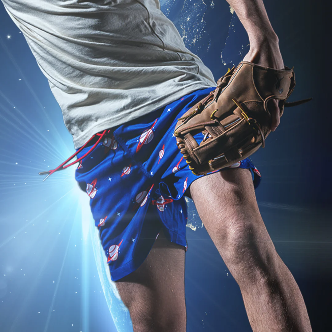 Space Ball Diamond Air Youth Mesh Shorts - Blue and Orange - Image 7