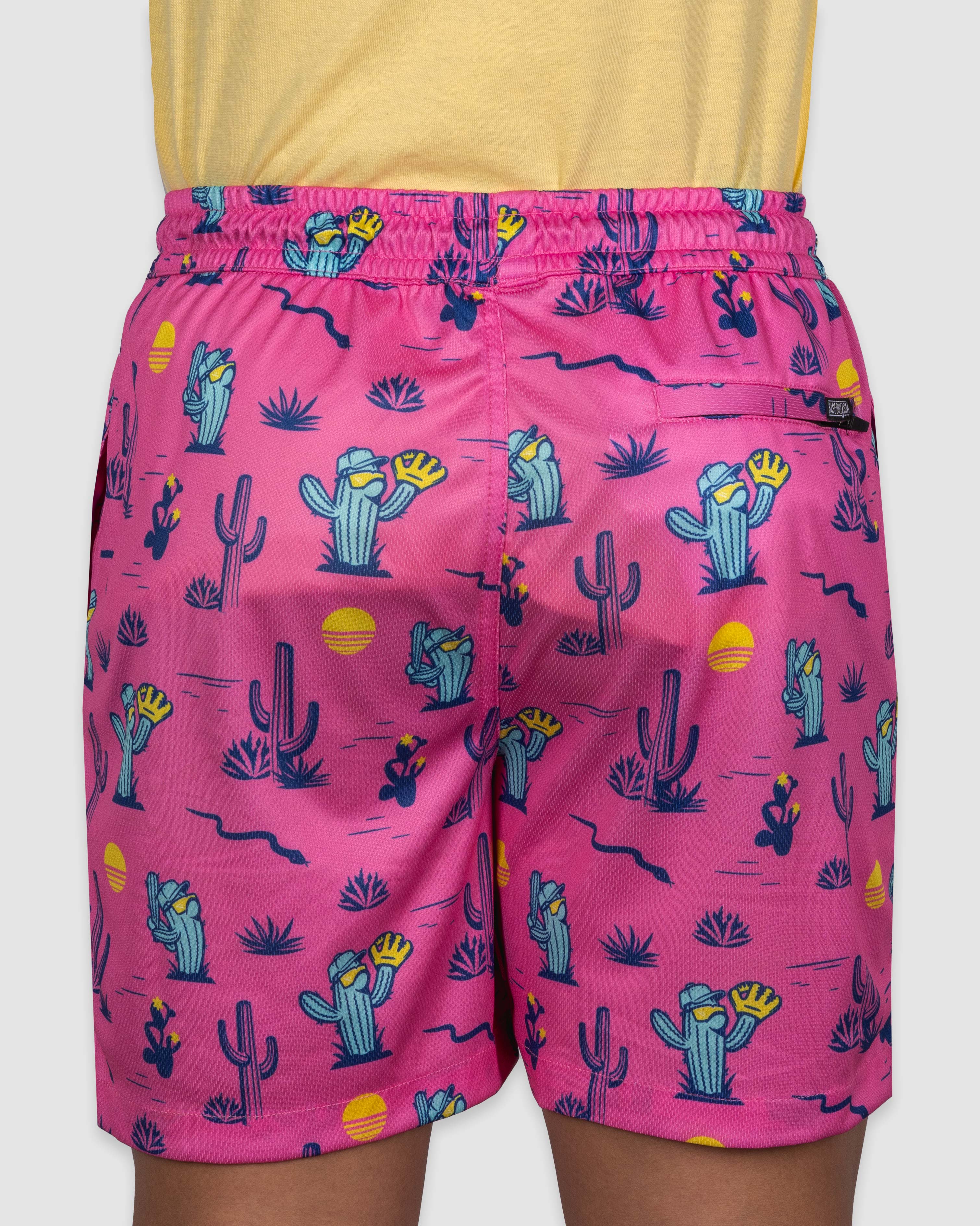 Spring Ball Cactus Diamond Air Mesh Shorts - Pink - Image 4