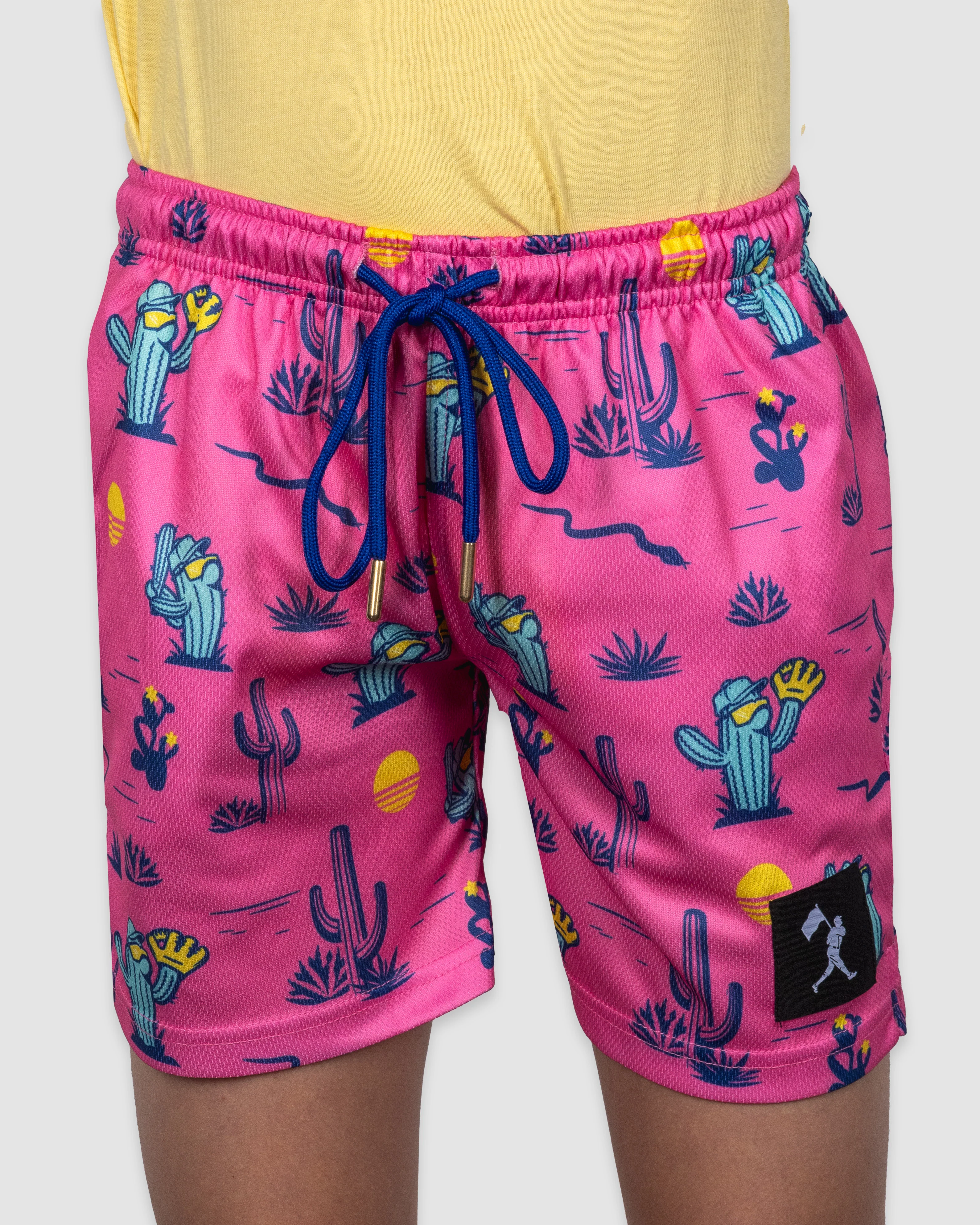 Spring Ball Cactus Diamond Air Mesh Shorts (Pink) - Youth - Image 3