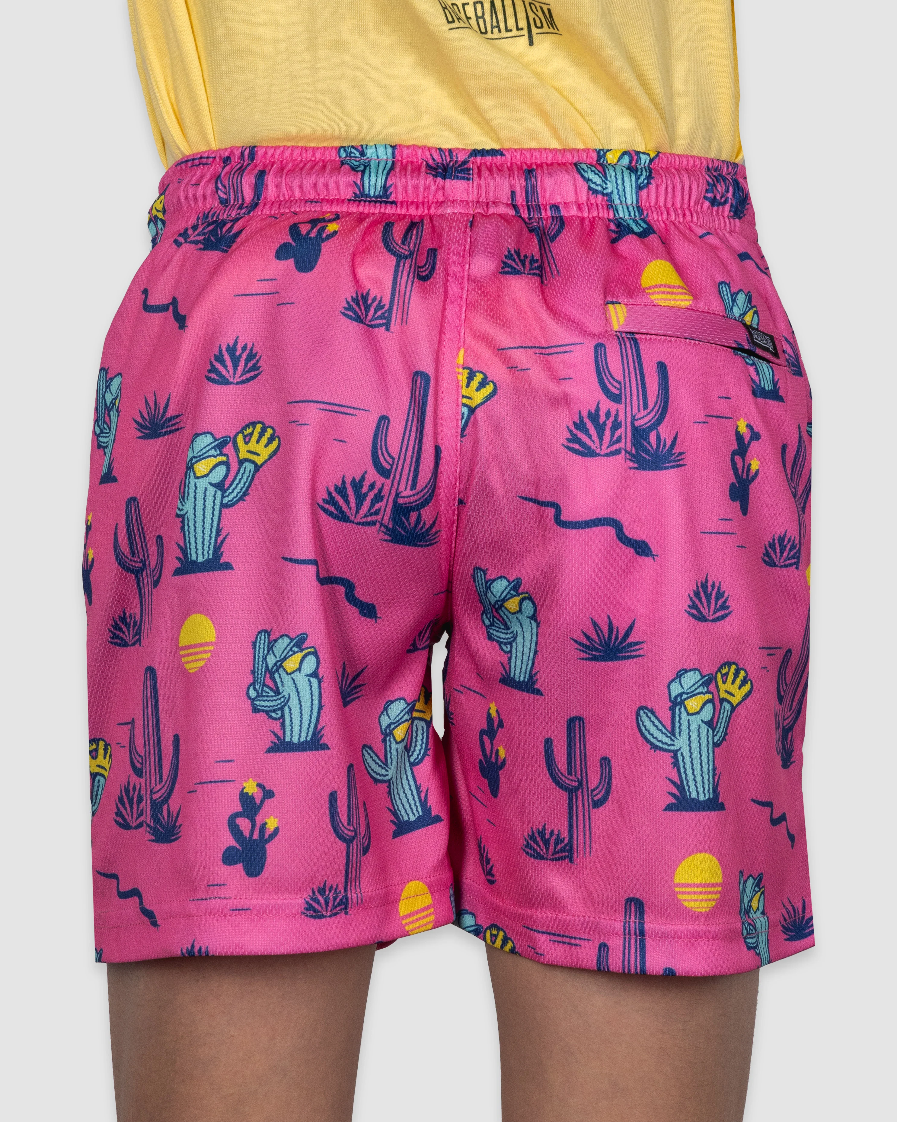 Spring Ball Cactus Diamond Air Mesh Shorts (Pink) - Youth - Image 4