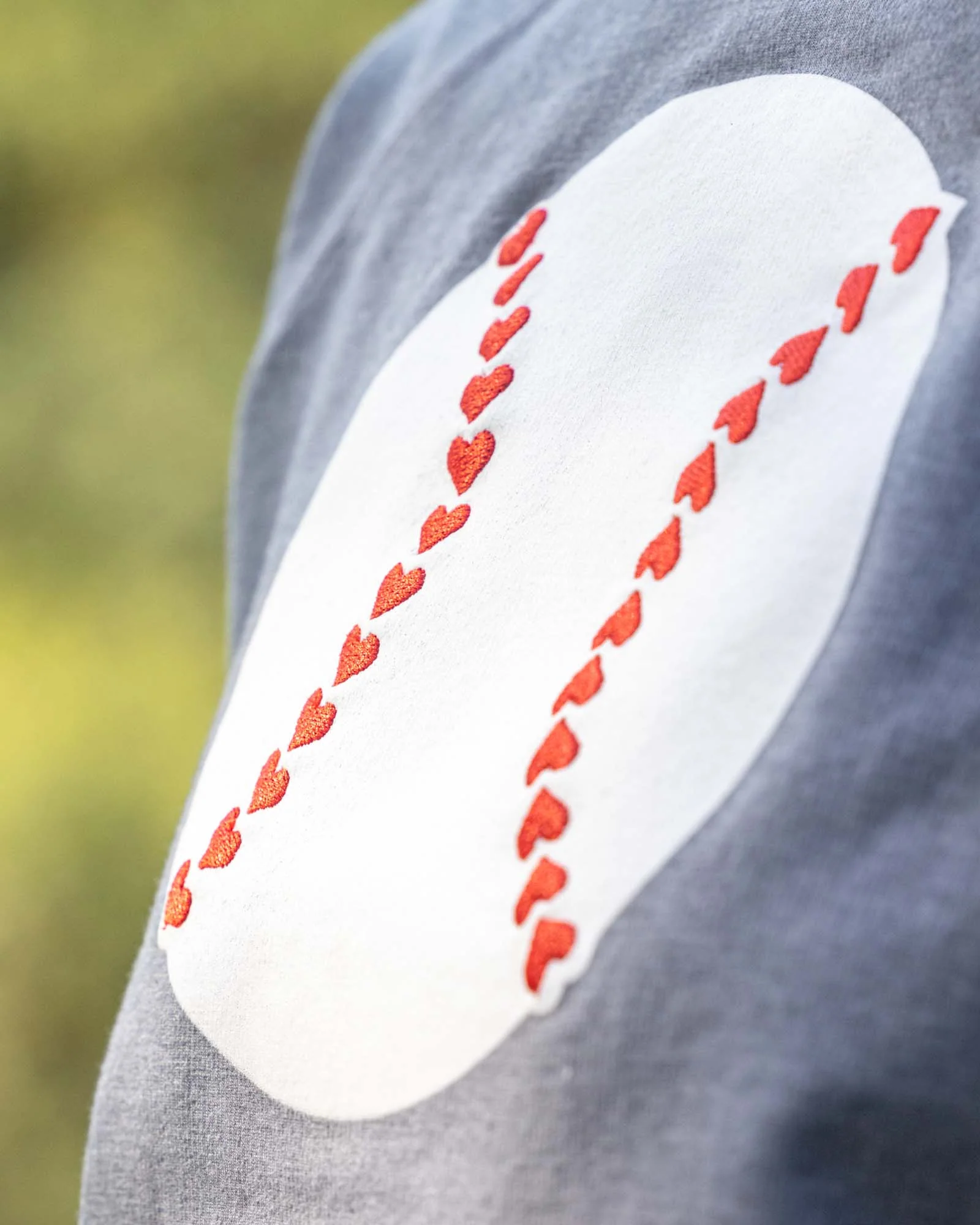 Stitched Heart Seams Baseball Crew Neck - Women's - Image 2