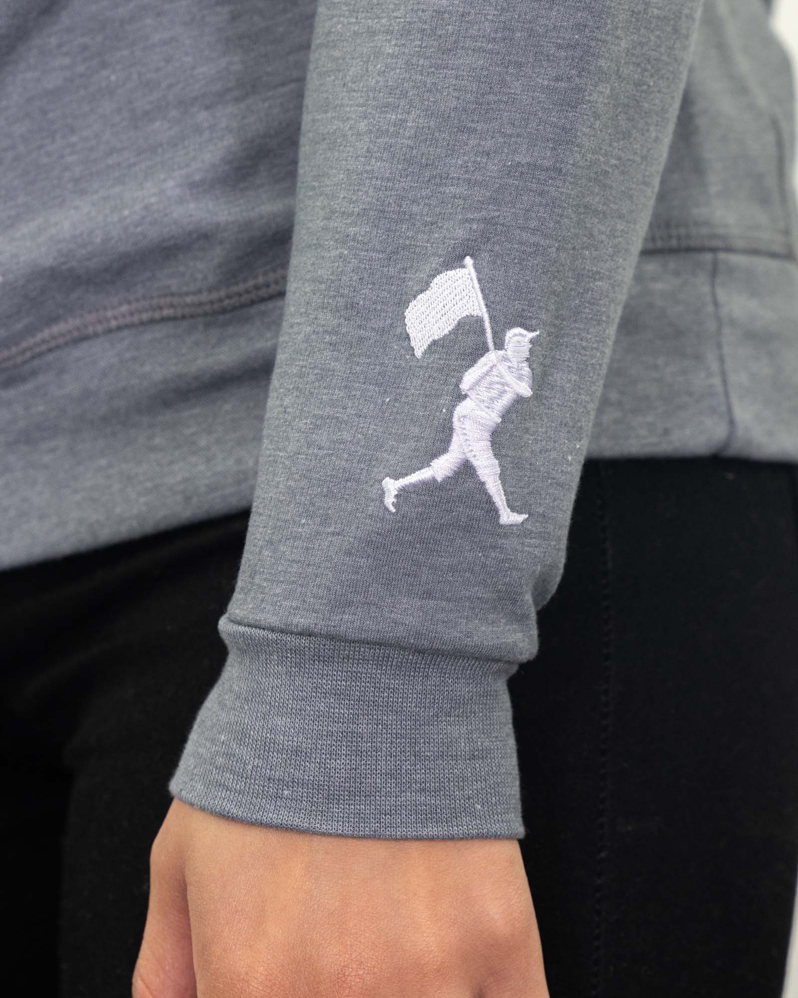 Stitched Heart Seams Baseball Crew Neck - Women's - Image 3