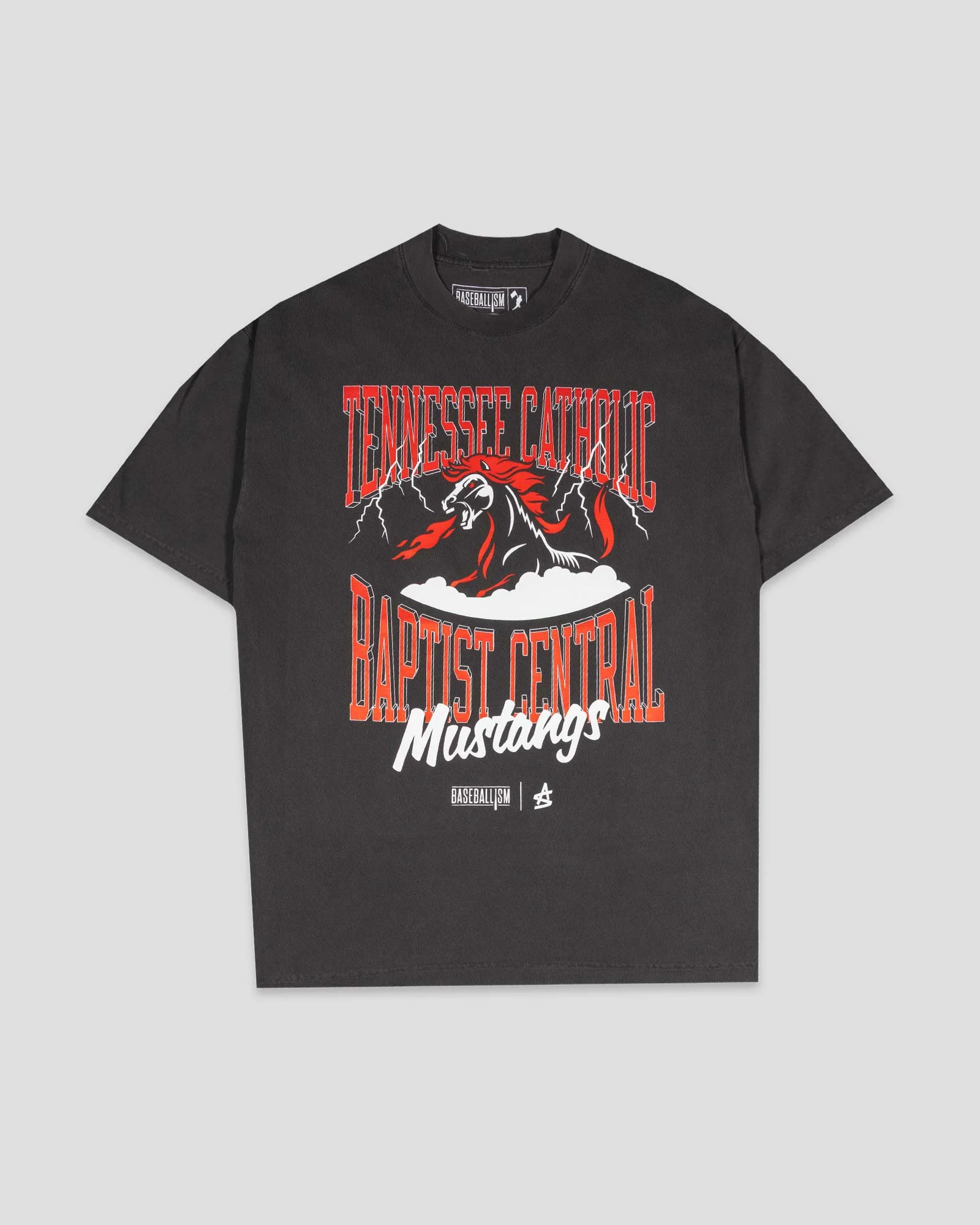 Tennessee Catholic Baptist Central Relaxed Fit T-Shirt (Carbon) - Baseballism x Austin Schultz