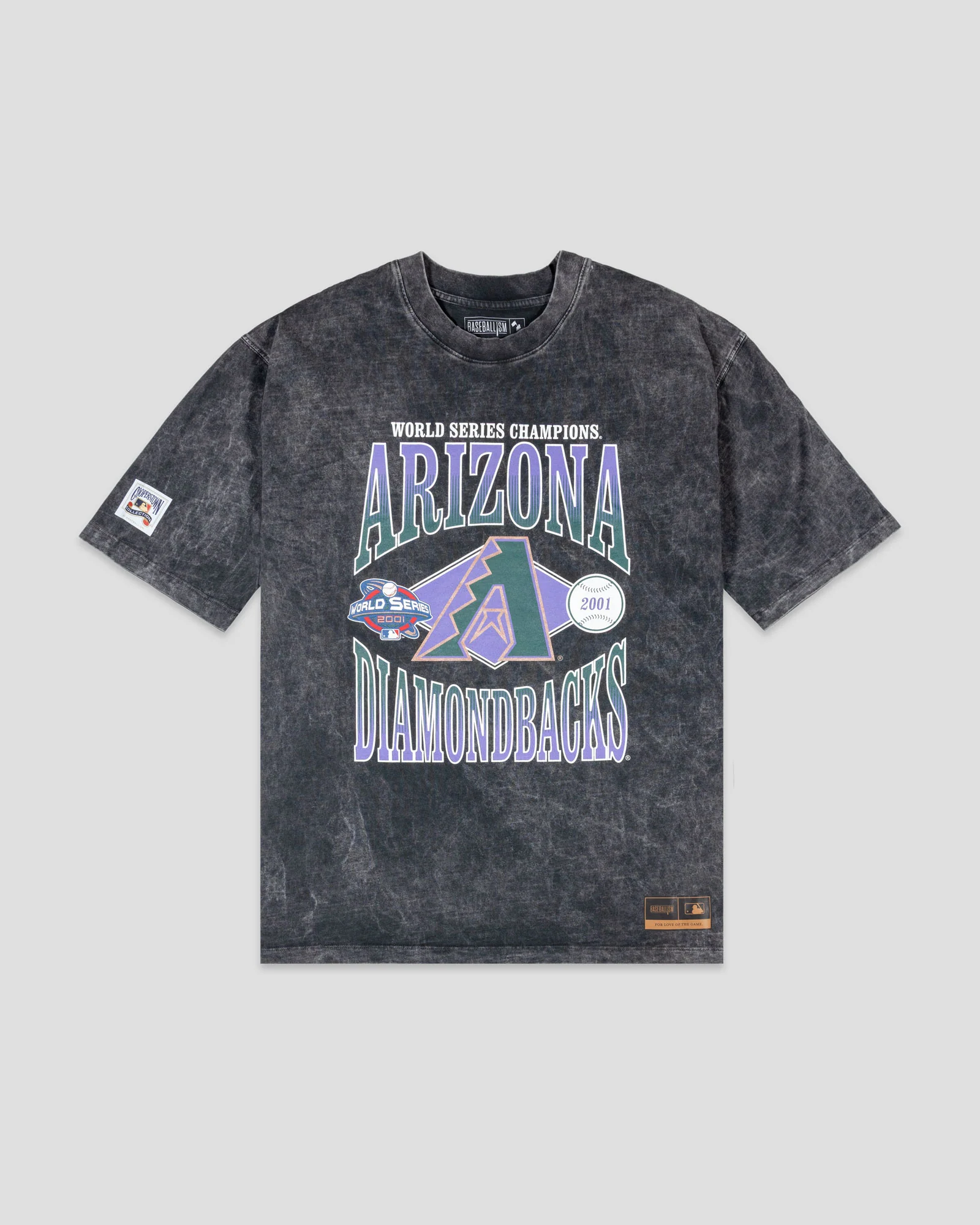 World Series 2001 Vintage Relaxed Fit T-Shirt (Black Acid Wash) - Arizona Diamondbacks